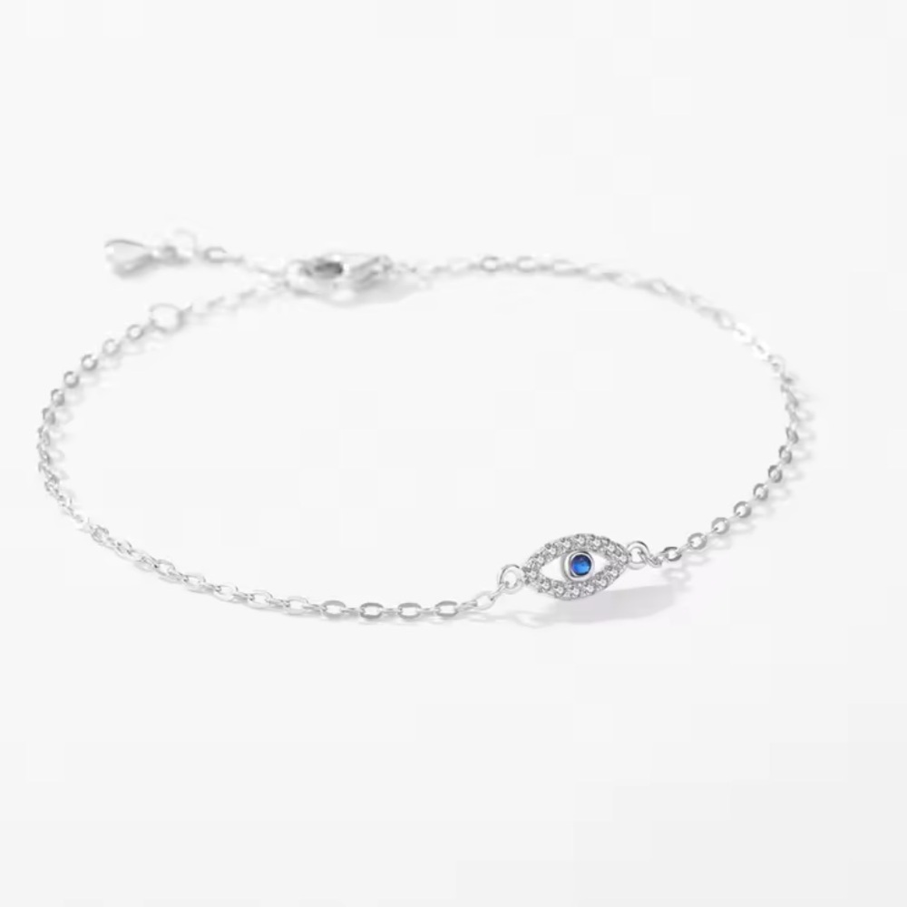 NEW! Elegant Silver Evil Eye Bracelet. Lucky GAZE Bracelet. 🧿 B1-55